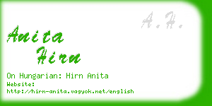 anita hirn business card